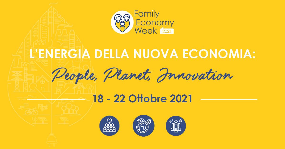 Poster per l'evento intitolato "Family Economy Week 2021"