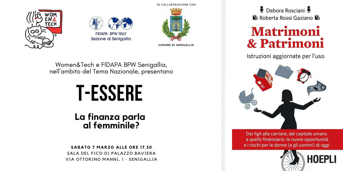 Poster per l'evento intitolato "T-Essere: la finanza parla al femminile?"