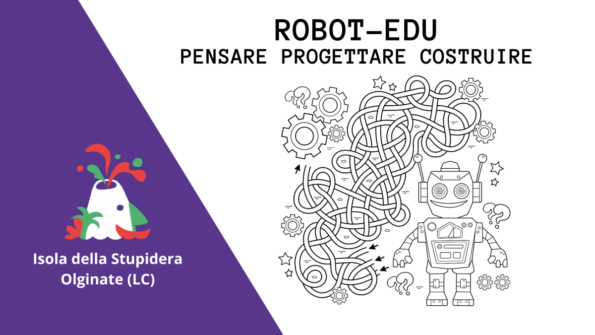 Poster per l'evento intitolato "Robot-Edu: pensare, progettare, costruire"