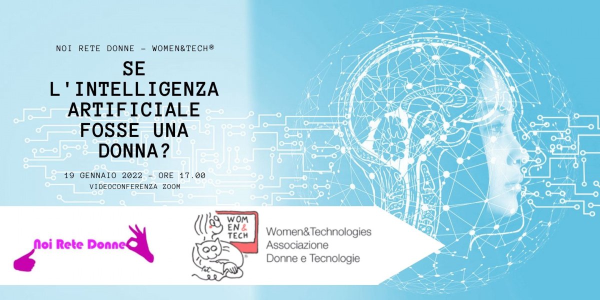 Poster per l'evento intitolato "Se l'intelligenza artificiale fosse una donna?"
