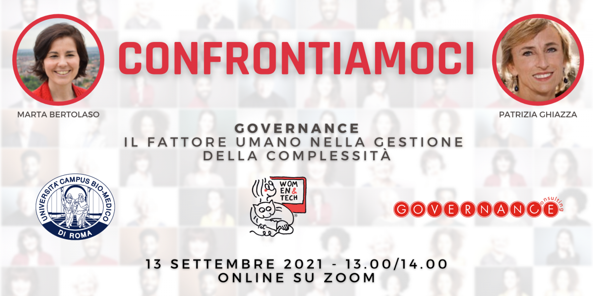 Poster per l'evento intitolato "Governance: il fattore umano nella gestione della complessità"