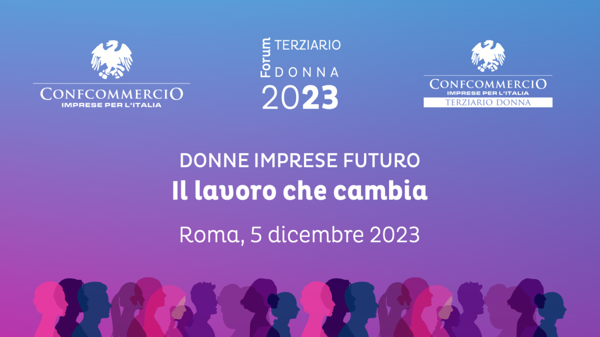 Poster per l'evento intitolato "Donne Imprese Futuro: Il lavoro che cambia"